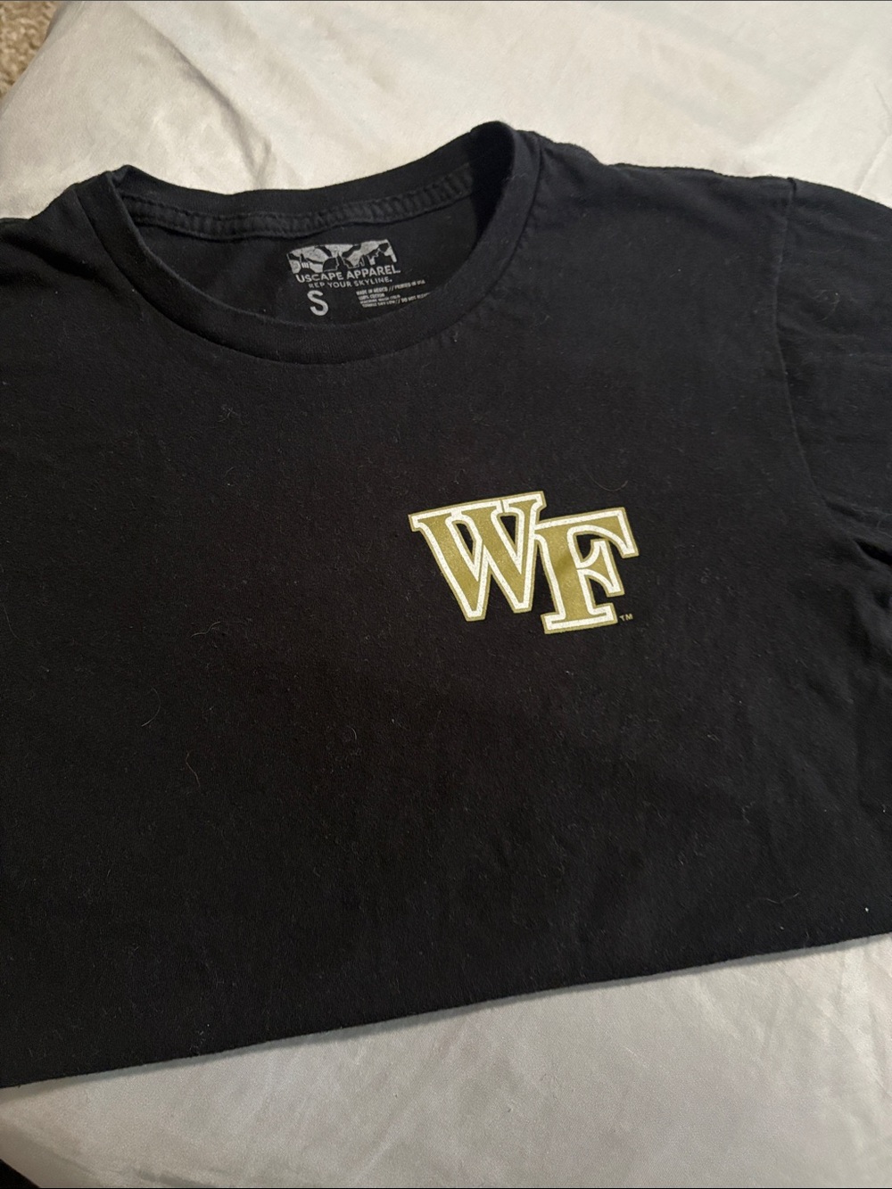 Wake Forest WF Short Sleeve Tee - Black with Gold Logo